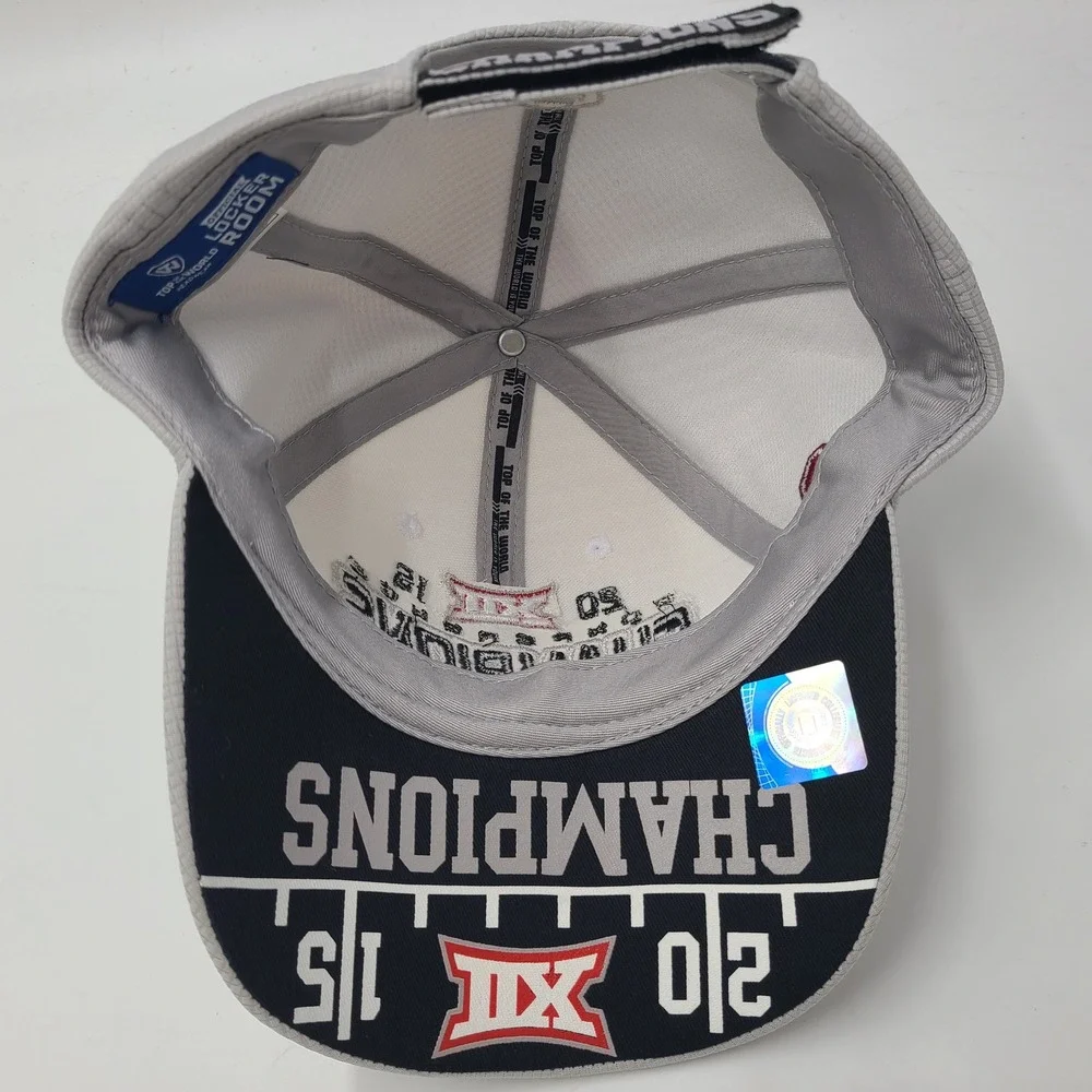 Oklahoma Sooners Hat Adjustable Top of the World Gray NCAA 2015 Big 12 Champions